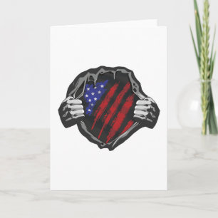 USA Superhero Costume Flag Card