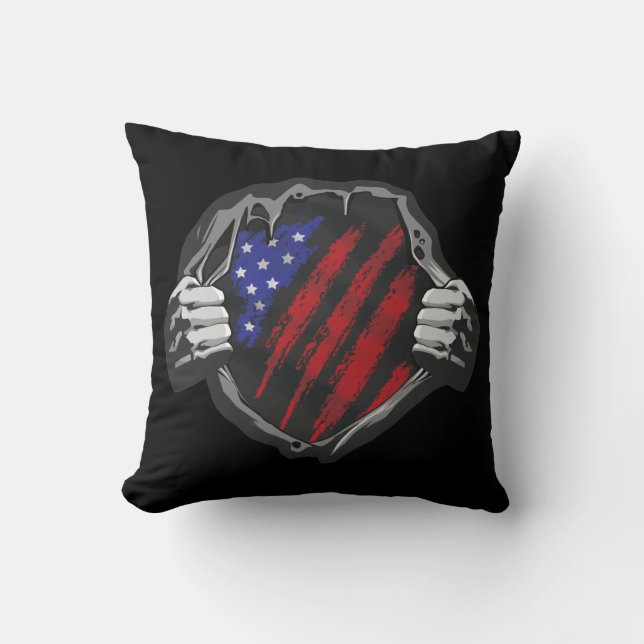 USA Superhero Costume Flag Cushion (Front)