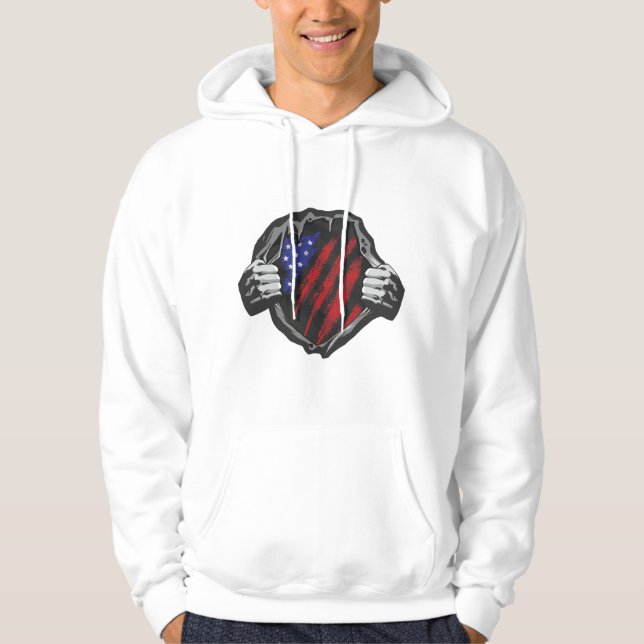 USA Superhero Costume Flag Hoodie (Front)