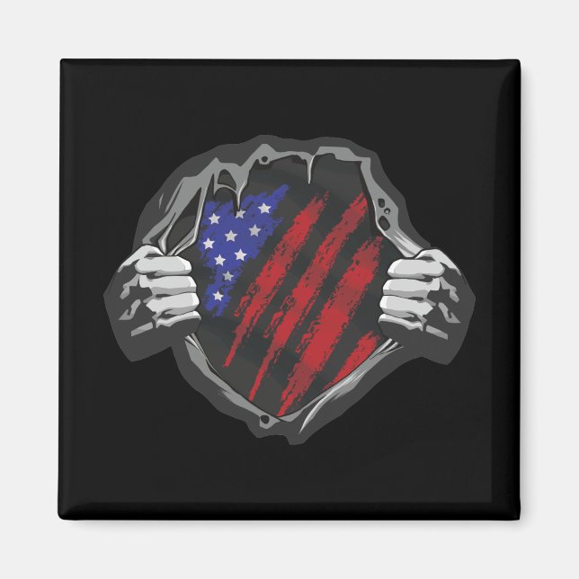 USA Superhero Costume Flag Magnet (Front)