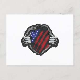 USA Superhero Costume Flag Postcard