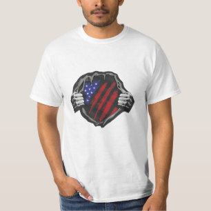 USA Superhero Costume Flag T-Shirt
