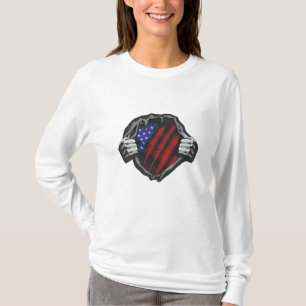 USA Superhero Costume Flag T-Shirt