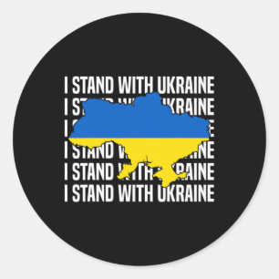 Usa Support Ukraine Flag Ukrainian Love I Stand Wi Classic Round Sticker