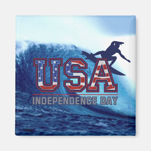USA Surfer Independence Day Magnets (Front)