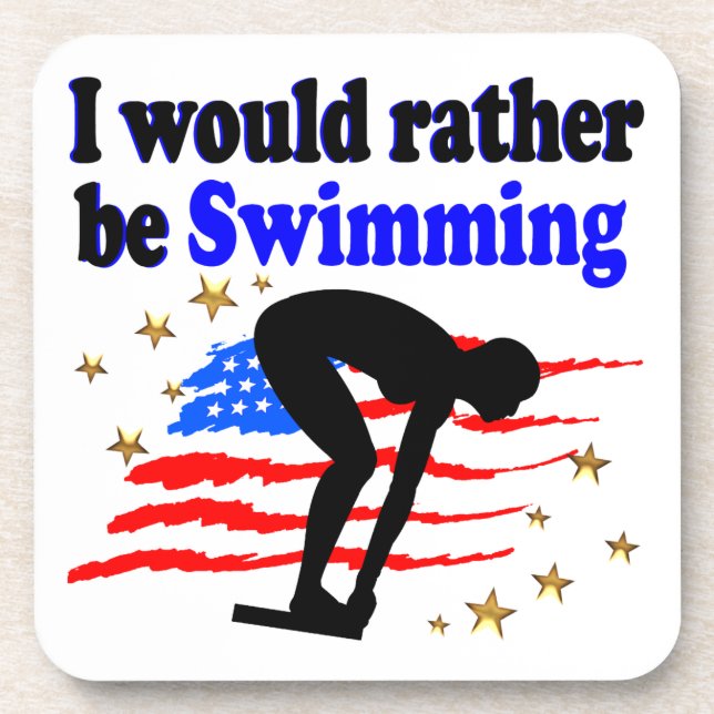 USA SWIMMER DESIGN I WOULD RATHER BE SWIMMING COASTER (Front)
