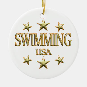 USA Swimming Ceramic Tree Decoration