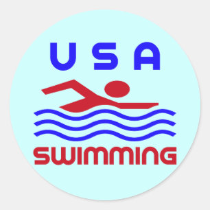 USA SWIMMING CLASSIC ROUND STICKER