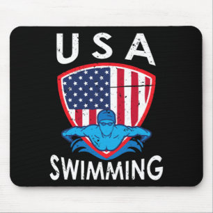 Usa Swimming Team Sport Athlete Swim Aquatic Mouse Mat