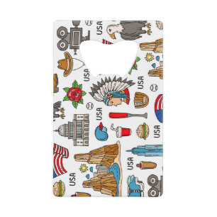 USA Symbols Vintage Seamless Pattern