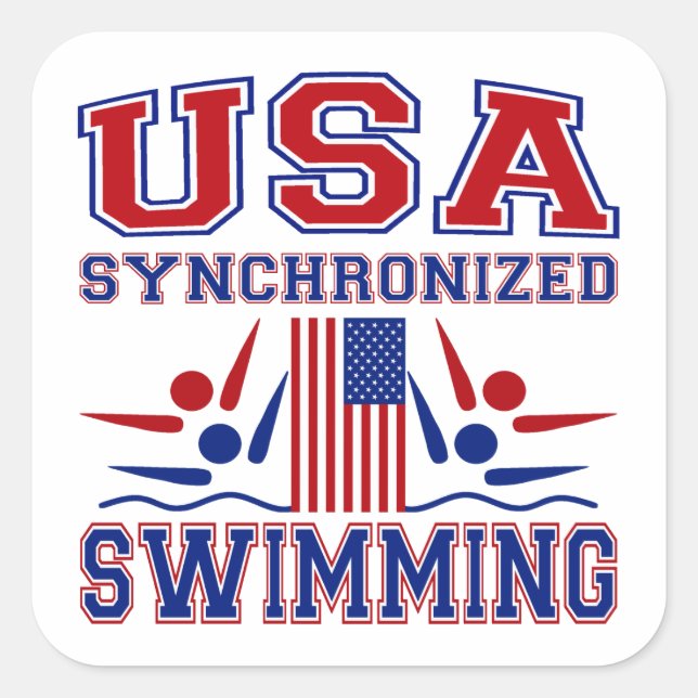 USA Synchronised Swimming Square Sticker (Front)
