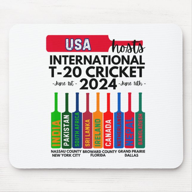 Usa T-20 International Cricket 2  Mouse Mat (Front)