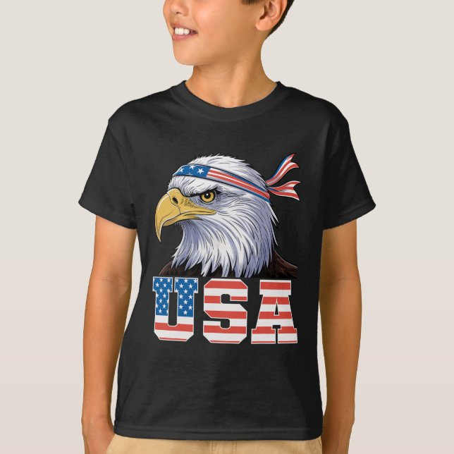 Usa T Shirt American Flag Men Women Kids Eagle Pat (Front)