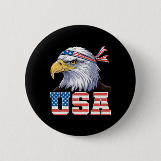 Usa T Shirt American Flag Men Women Kids Eagle Pat 6 Cm Round Badge