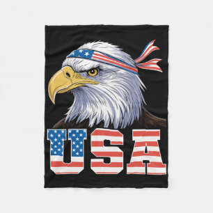 Usa T Shirt American Flag Men Women Kids Eagle Pat Fleece Blanket