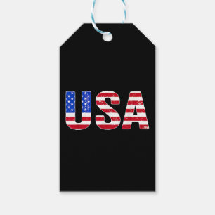 USA T Shirt Patriotic American Flag Men Women Kids Gift Tags