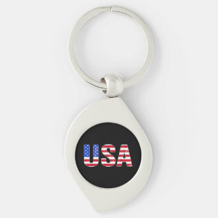 USA T Shirt Patriotic American Flag Men Women Kids Key Ring