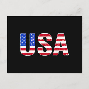 USA T Shirt Patriotic American Flag Men Women Kids Postcard