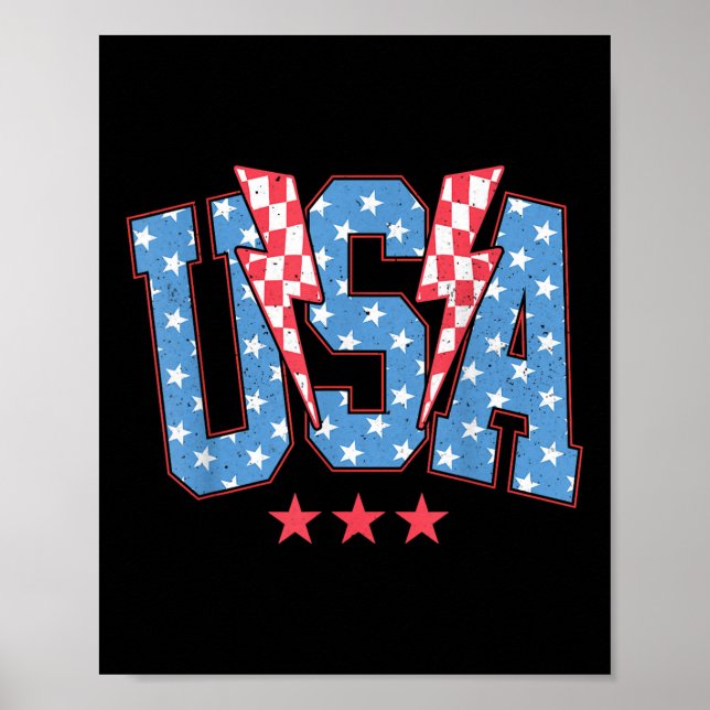 Usa T Shirt Patriotic American Flag Men Women Kids Poster (Front)