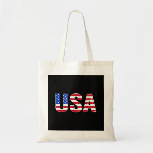 USA T Shirt Patriotic American Flag Men Women Kids Tote Bag
