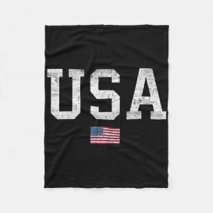 Usa T Shirt Women Men Kids Patriotic American Flag Fleece Blanket