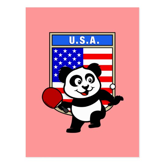 USA Table Tennis Panda Postcard