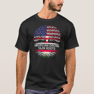 USA & Tajikistan Flags American Grown Tajik Roots T-Shirt