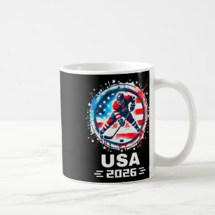 Usa Team 2026 Hockey American Flag Women Men Kids  Coffee Mug