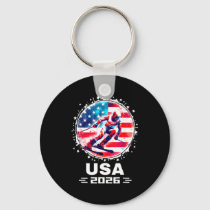Usa team 2026 skiing shirt for men women kids key ring