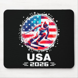 Usa team 2026 skiing shirt for men women kids mouse mat