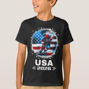 Usa Team 2026 United States American Flag Hockey U T-Shirt