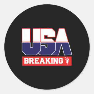 Usa Team Break Dancing - Men And Women American Sp Classic Round Sticker