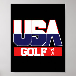 Usa Team Golf - Men And Women American Sports Poster