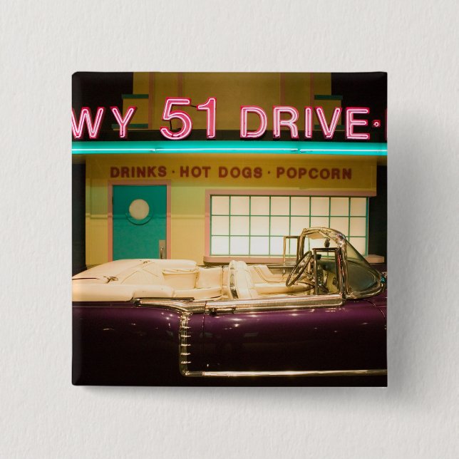 USA, Tennessee, Memphis: Elvis Presley 15 Cm Square Badge (Front)