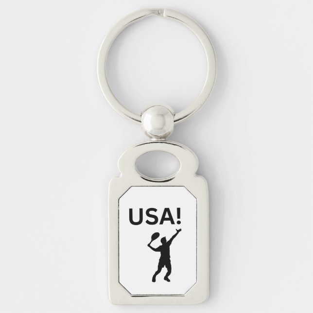 USA tennis player using dot as a ball  Key Ring (Front)