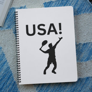 USA tennis player using dot as a ball Notebook
