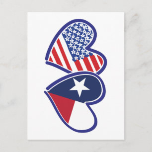 USA-Texas-Flag-Heart Postcard
