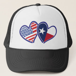USA-Texas-Flag-Heart Trucker Hat