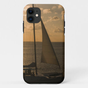 USA, Texas, South Padre Island. Sailboat iPhone 11 Case