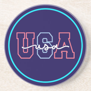 USA Text 4th Of July Design-62118 Coaster