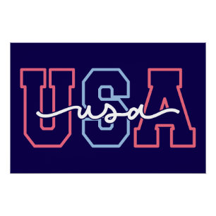 USA Text 4th Of July Design-62118 Poster