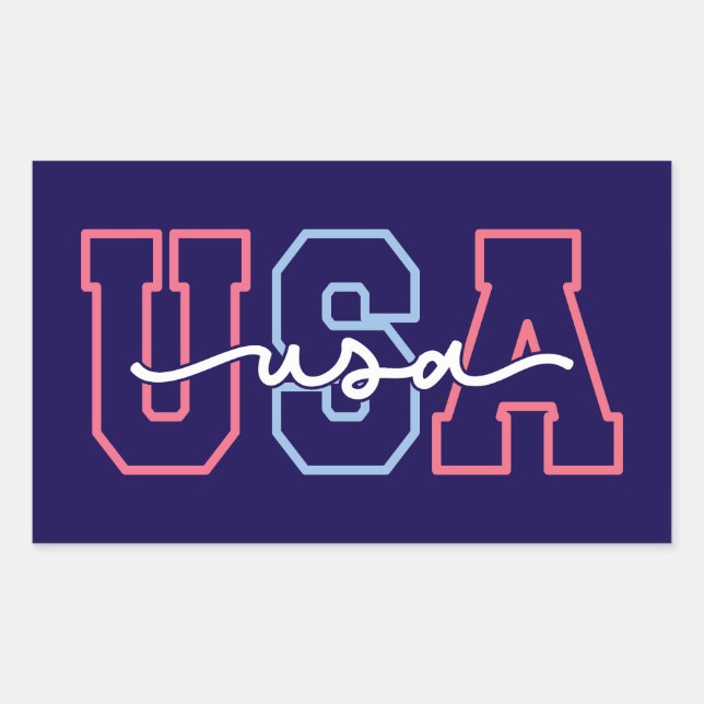 USA Text 4th Of July Design-62118 Rectangular Sticker (Front)