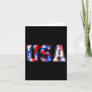 Usa Tie Dye Patriotic Red White Blue 4th Of July M Card