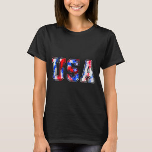 Usa Tie Dye Patriotic Red White Blue 4th Of July M T-Shirt