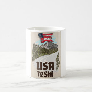 USA To Ski Coffee Mug