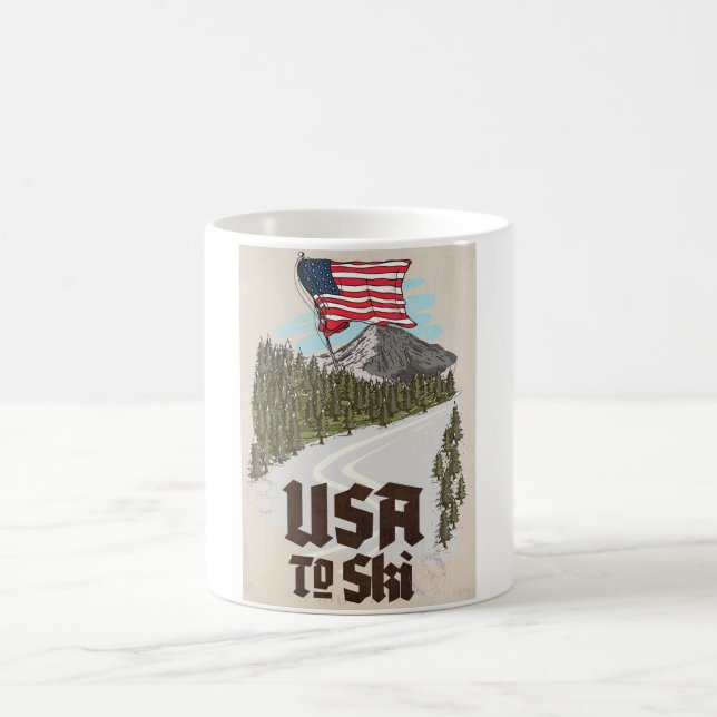USA To Ski Coffee Mug (Center)