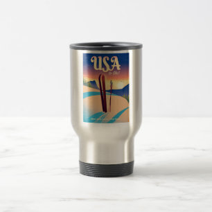 USA "To Ski" Vintage style travel poster Travel Mug