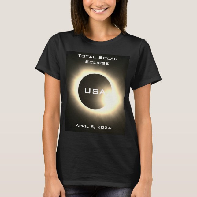 USA Total solar eclipse April 8, 2024 T-Shirt (Front)
