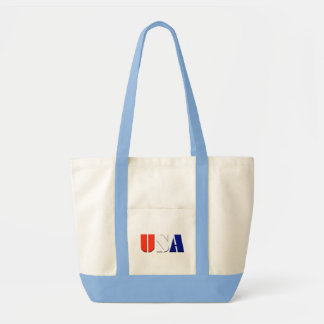 USA Tote Bag with Light Blue Trim