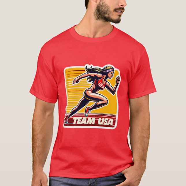 USA-TRACK AND FIELD 4 T-Shirt (Front)